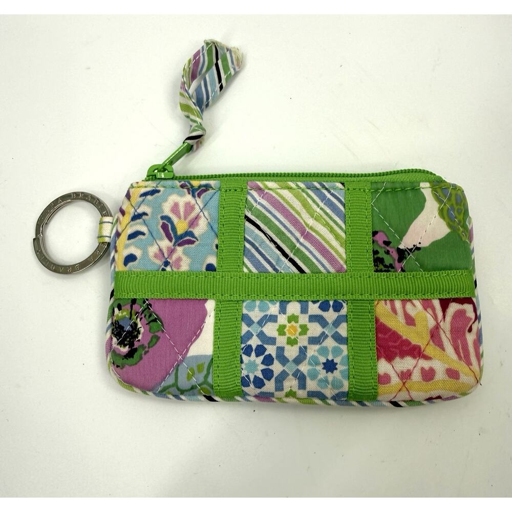 Vera Bradley Keychain ID Wallet Coin Purse Floral Pattern Quilted Zip Retired